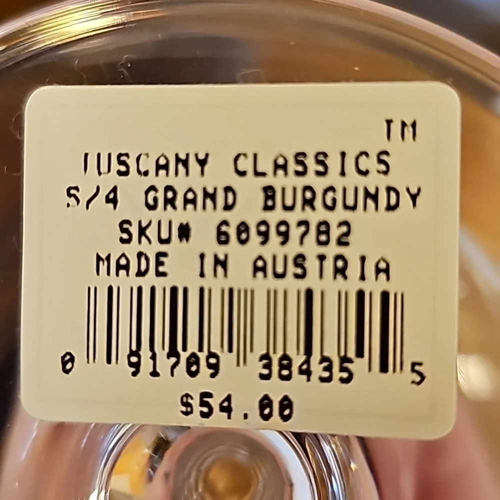 Lenox Tuscany Classics 5/4 Grand Burgundy Wine Glass - OS